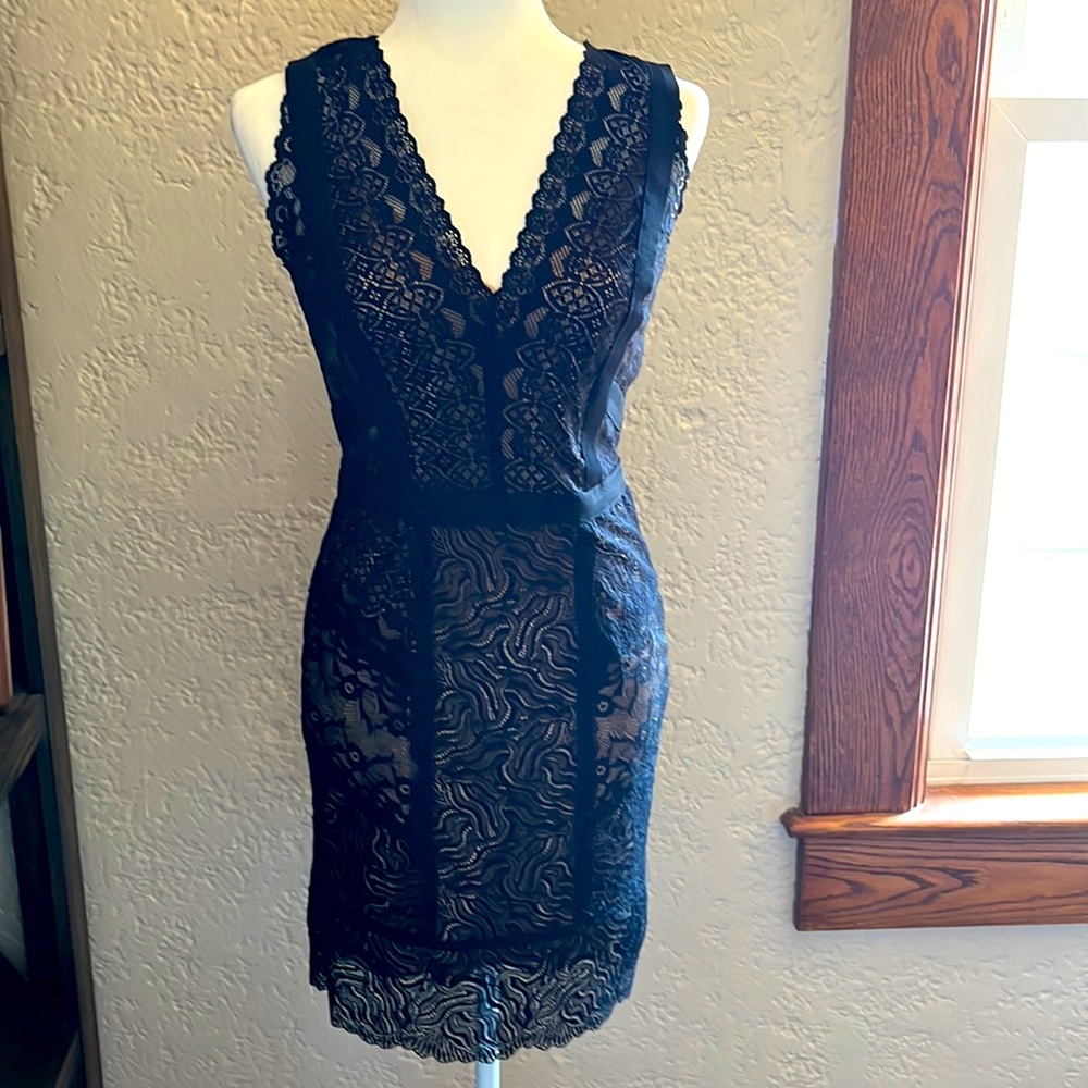 Nicole Miller Black Lace Tank Dress - Size 6